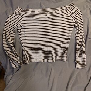 Ambiance Black and White Striped Top